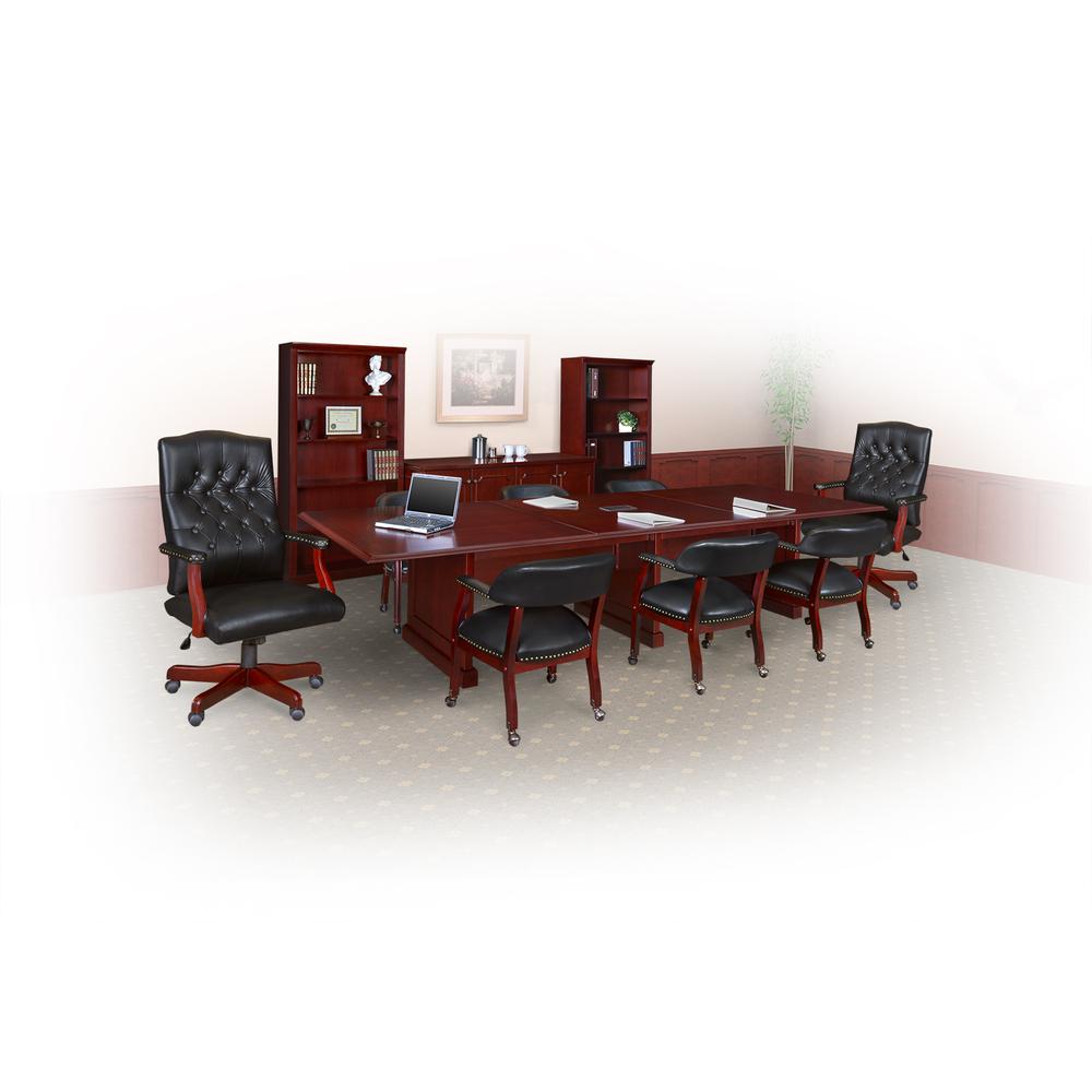 Ivy League Captain Chair with Casters- Black
