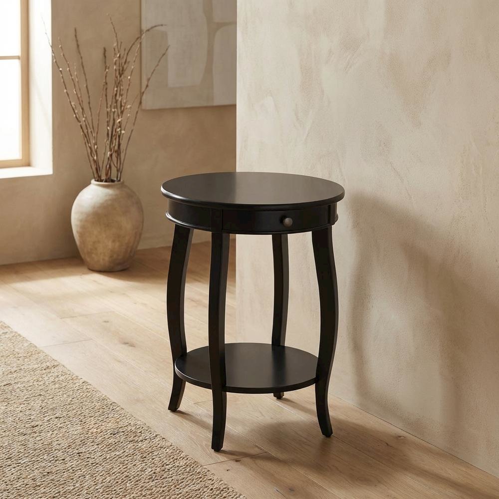 Black Accent Table with Modern Design and Sturdy Construction
