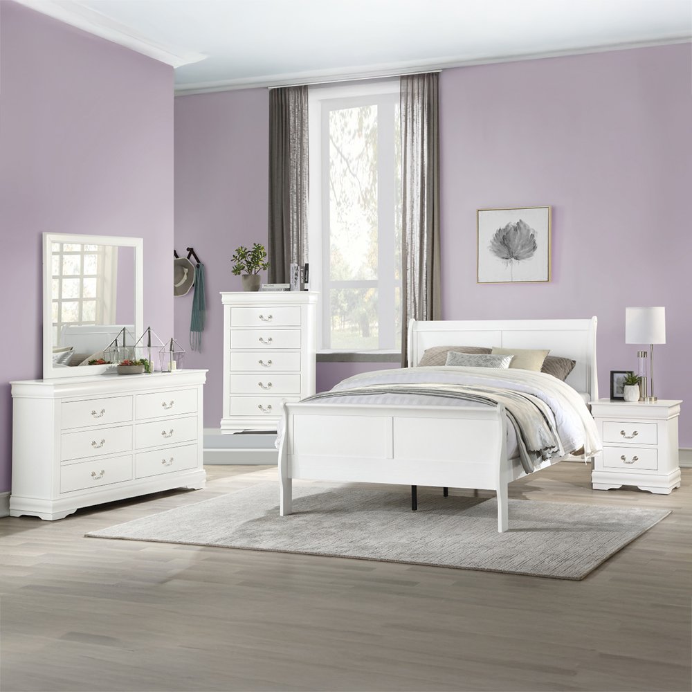 Louis Philippe Twin Bed White