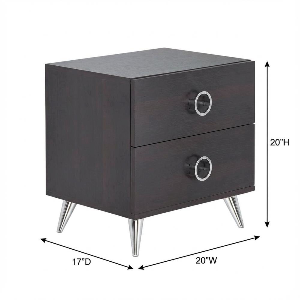 Espresso Night Table with Modern Design and Sturdy Build