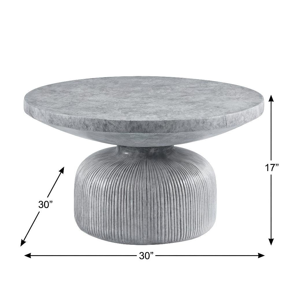Cement Coffee Table Weathered Gray with Sturdy Construction and Modern Design