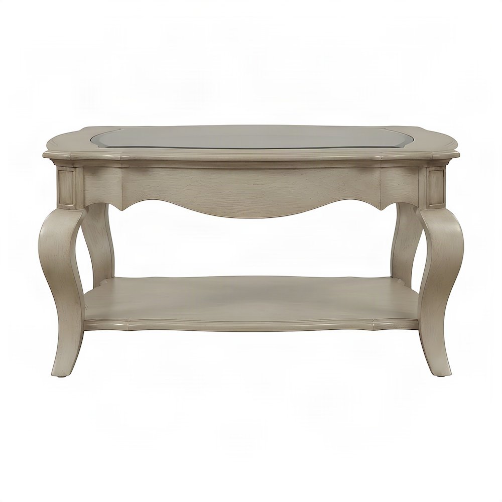 Traditional Wood Side Table, Small End Table for Living Room, Antique Taupe