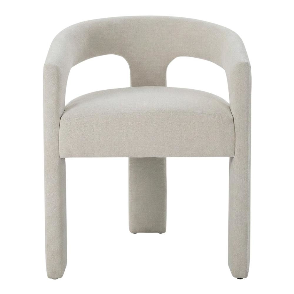 Linen-Upholstered Accent Chair for Living Room with Solid Wood Legs, Beige Linen, Set of 2