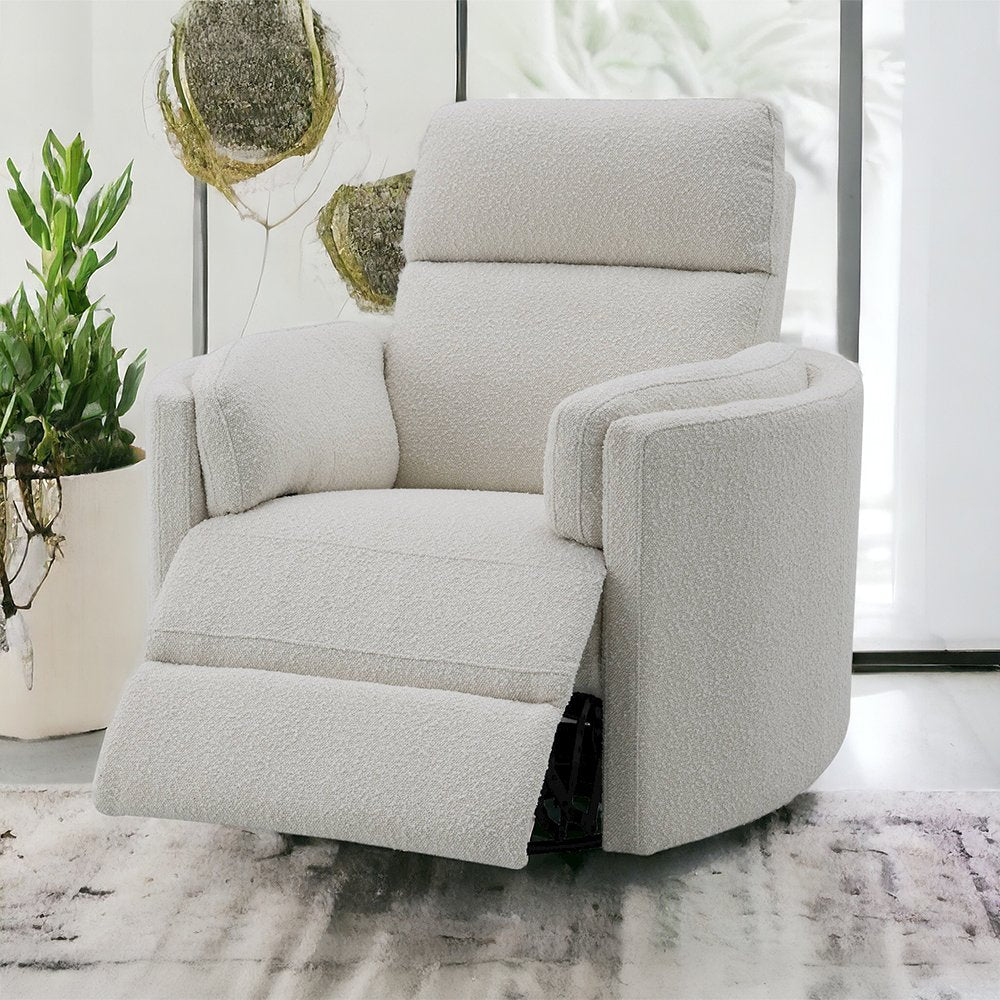 Sagen Glider Recliner w/Swivel Beige Boucle