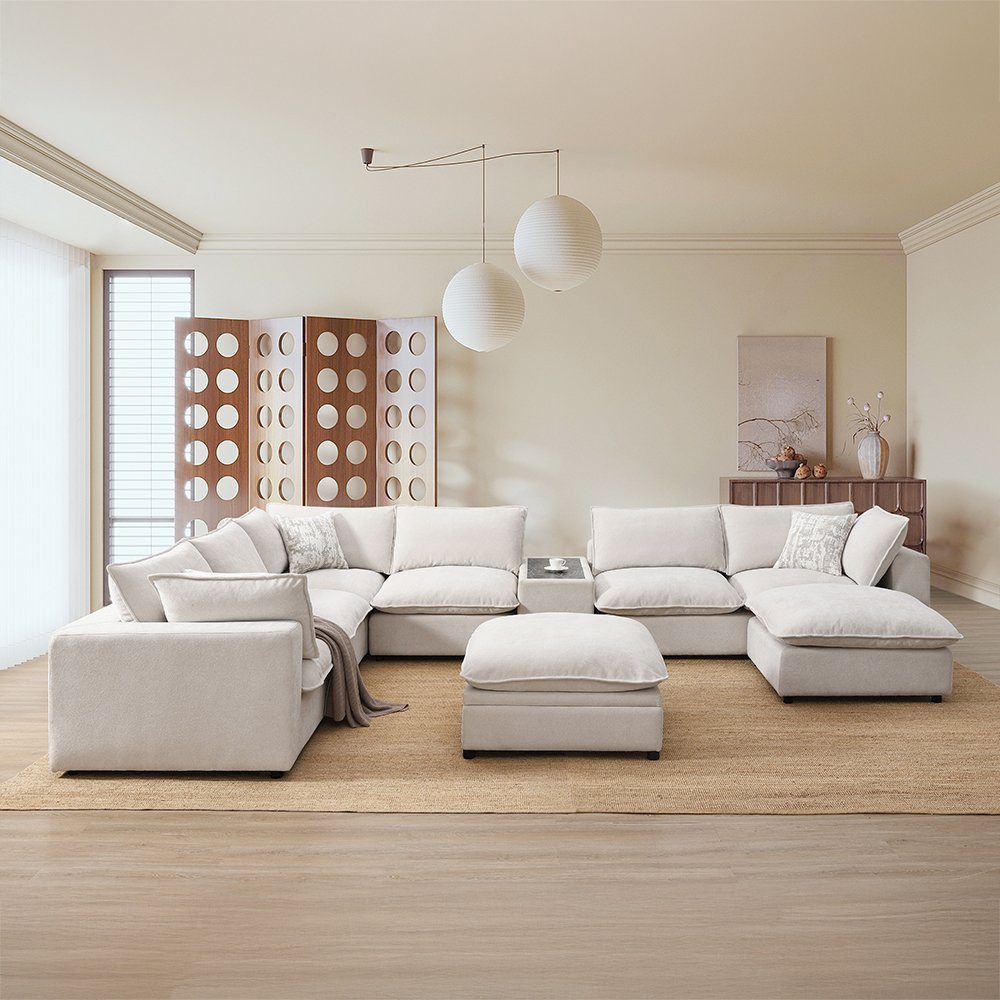 Marisa Modular Console Beige Boucle
