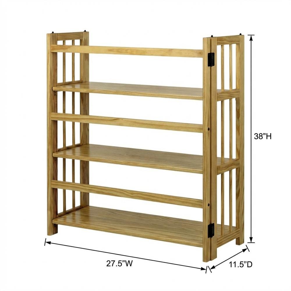 Wooden Bookcase with Shelves, Sturdy Construction and Classic Design