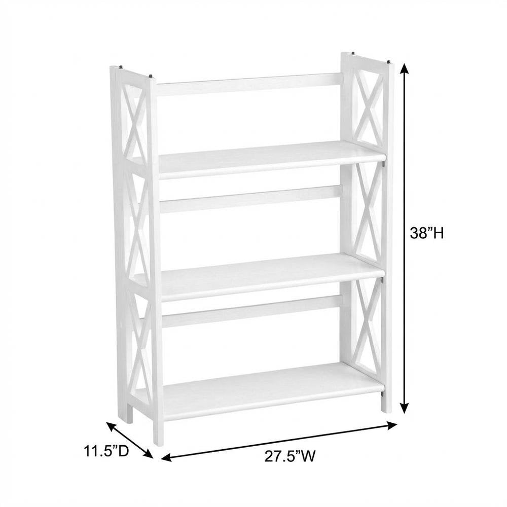 Wooden Bookcase in Natural Finish with 3 Shelves and Sturdy Construction