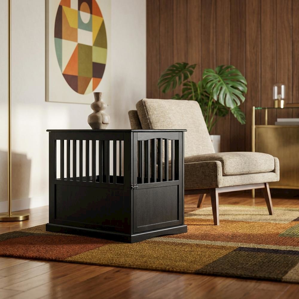 Black End Table with Modern Design and Sturdy Construction
