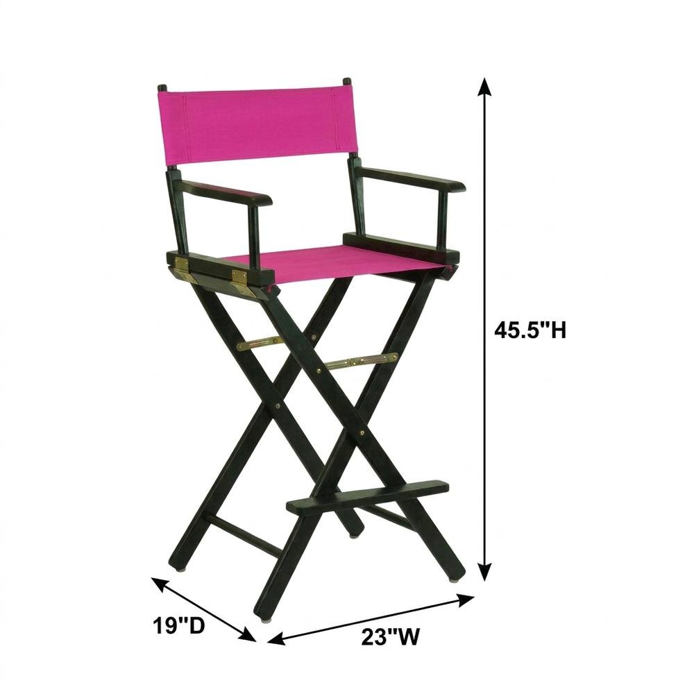 Magenta Director's Chair, Black Frame, 30-Inch Bar Height Folding