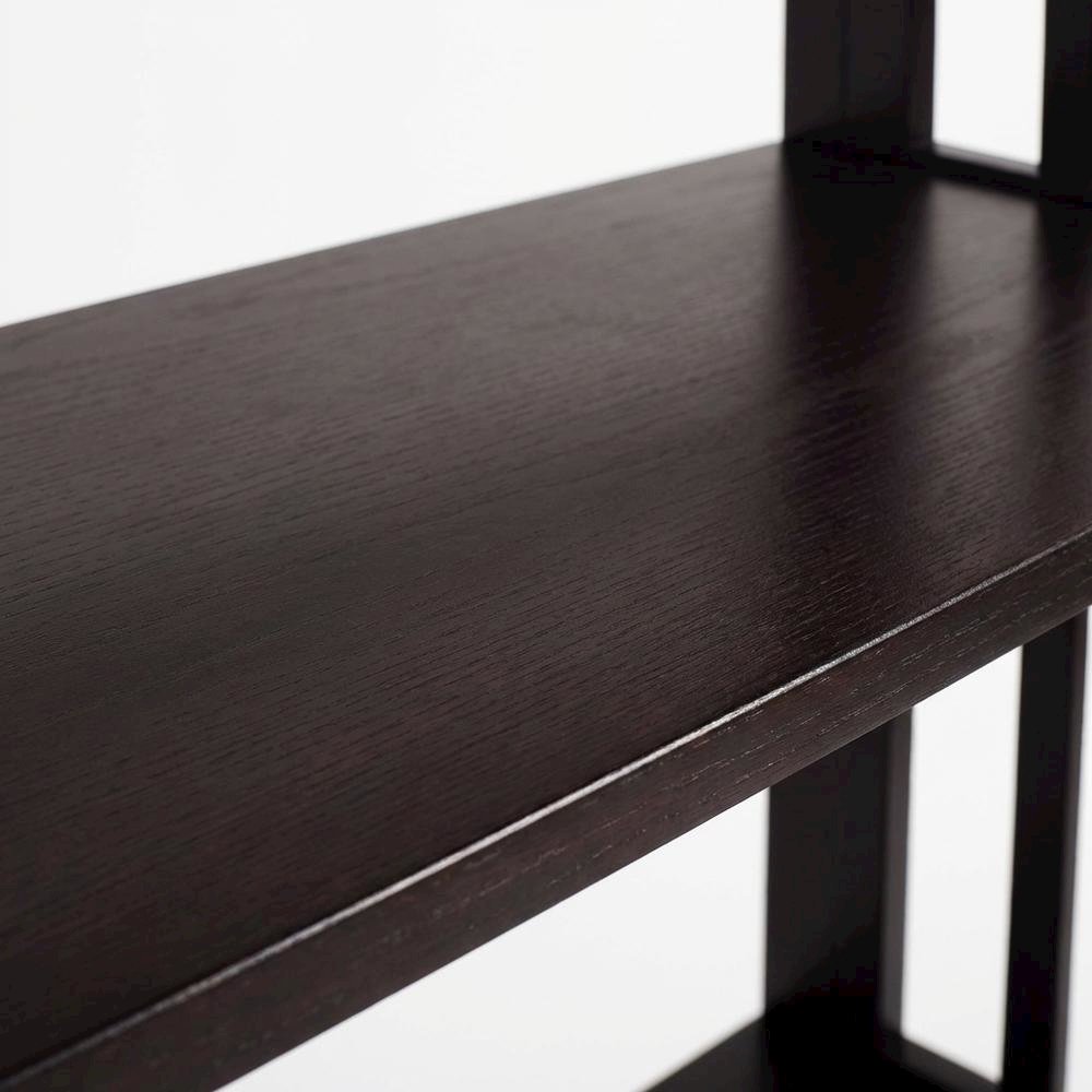 Espresso Mission Style 5-Shelf Bookcase for Living Room Storage