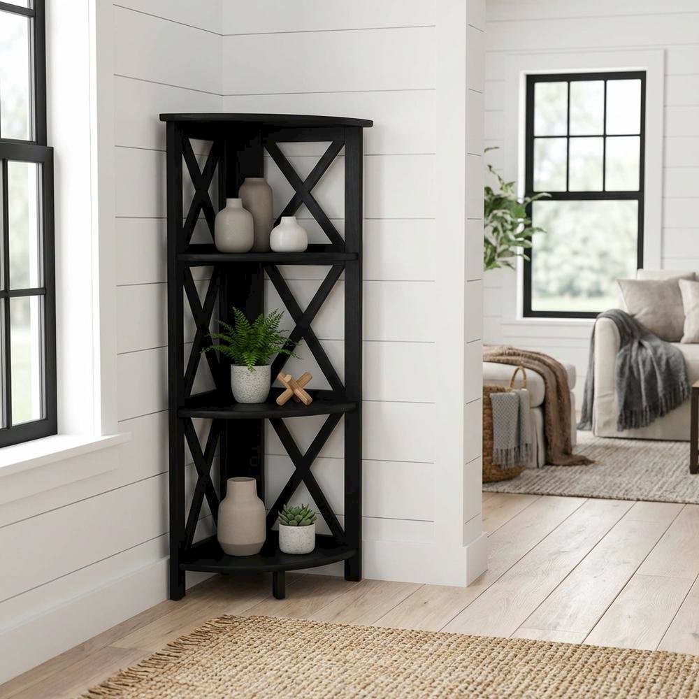 Wooden Bookcase in natural finish with 5 shelves for home storage