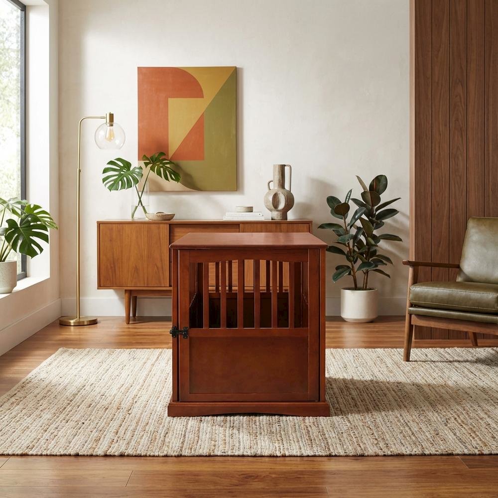 Walnut End Table with Smooth Surface and Modern Design