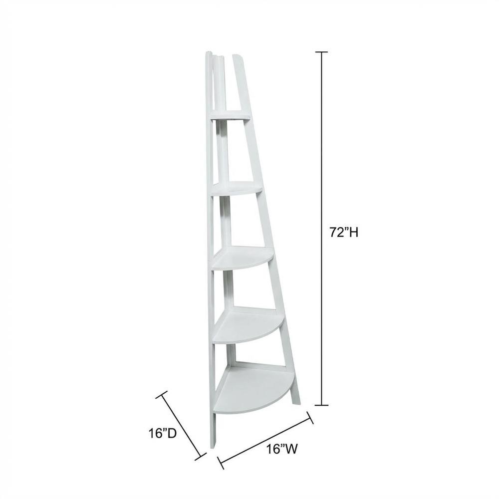 Tall wooden bookcase with five shelves and sturdy construction