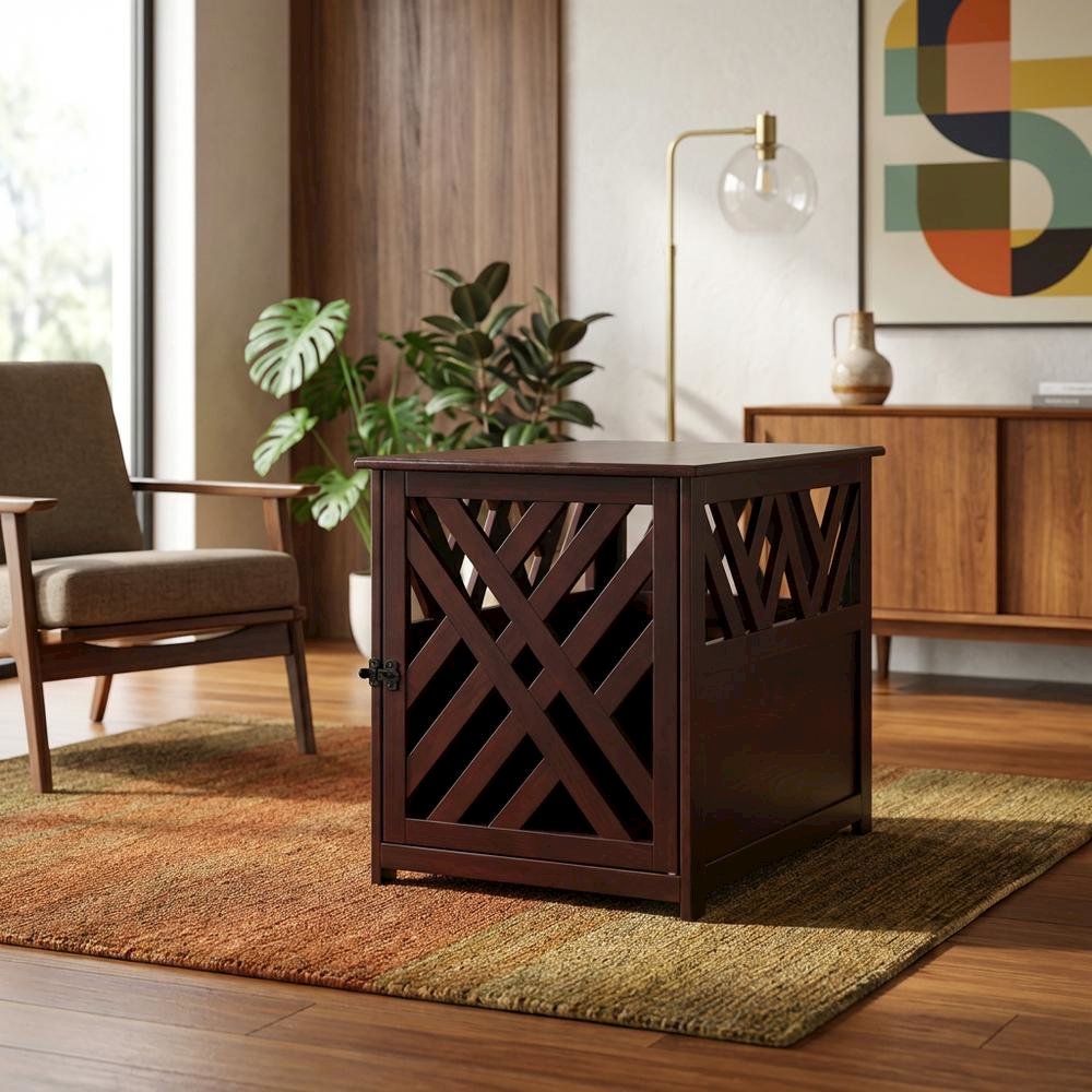 Espresso Wooden End Table with Sturdy Frame and Classic Design