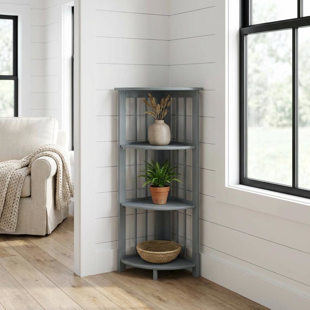 Wooden Bookcase with Open Shelves and Modern Design for Living Room