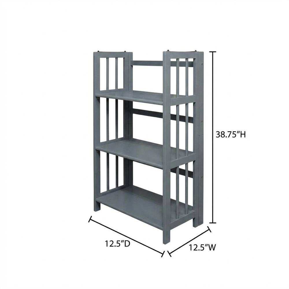 Wooden Bookcase in Finish with Adjustable Shelves for Home Office