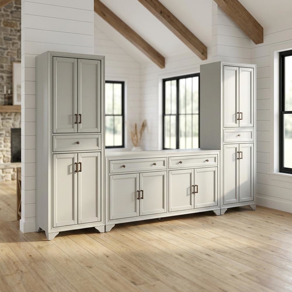 3-Piece Entertainment Center with Sideboard and Storage Pantries