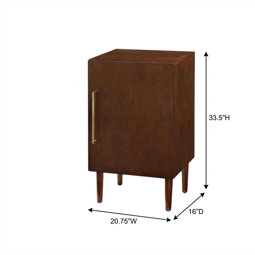 Mahogany Record Player Stand with Anti-Tip Mechanism and Elevated Clearance