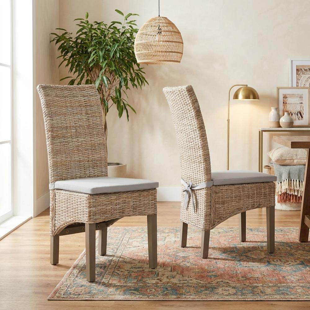 Gray dining chair set with sturdy frame and comfortable seats for dining room