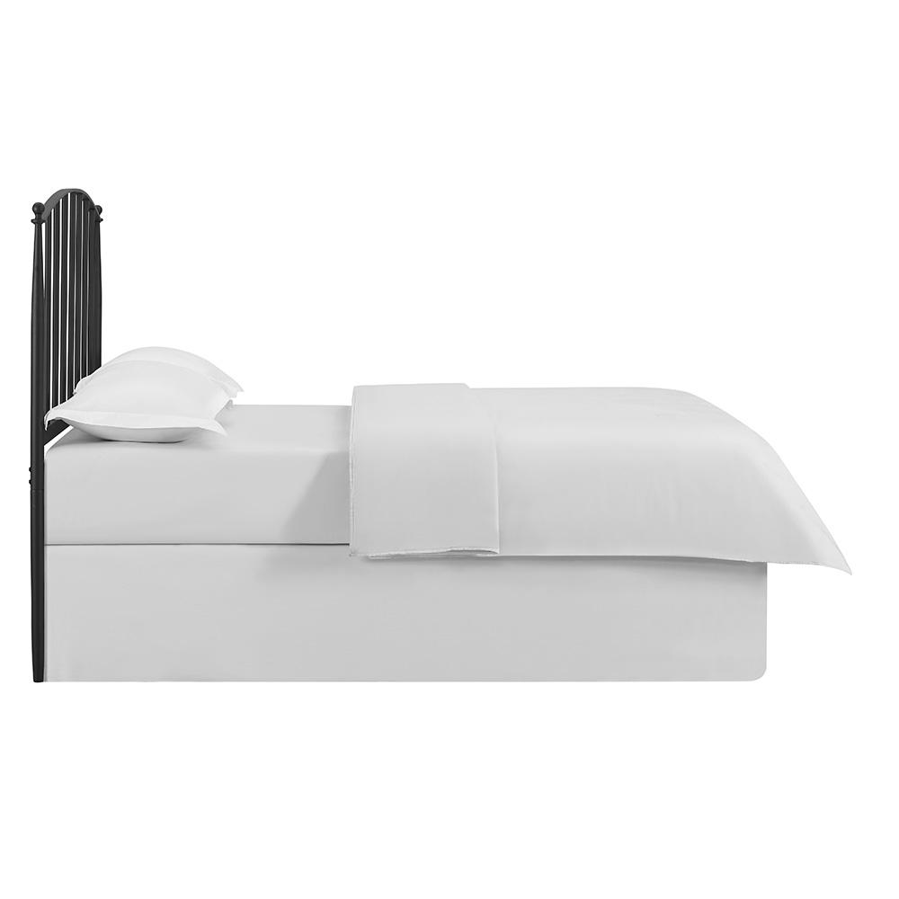Sleek Black Steel Headboard Designed for Full and Queen Bed Frames