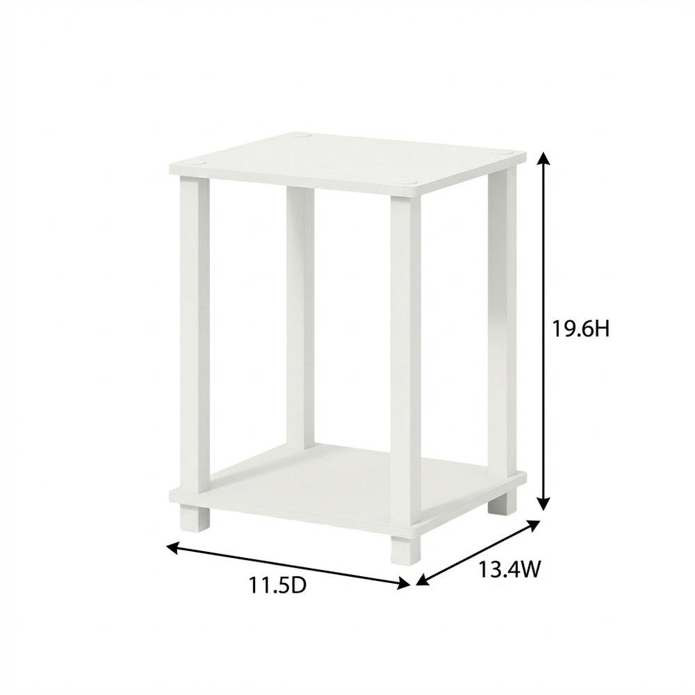 White Nightstand Set with Wooden Finish and Modern Design