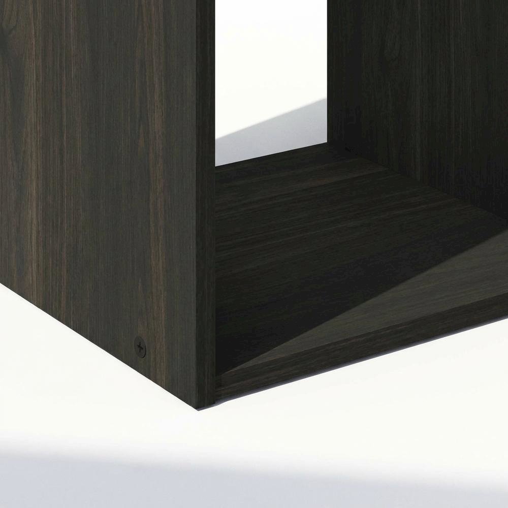 Wooden bookcase in brown with spacious shelving for home organization