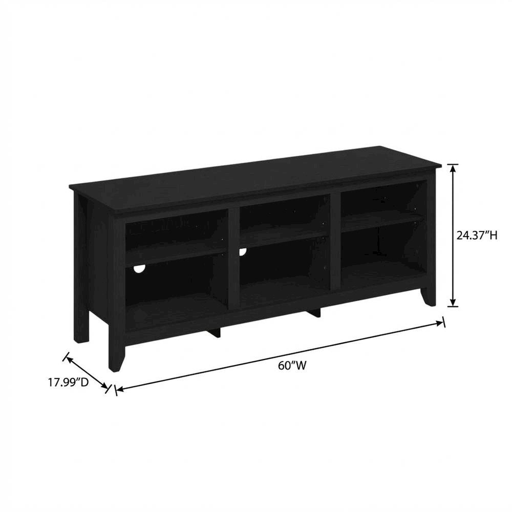 Wood TV Entertainment Center for 65 Inch TV with Américo Finish and Storage