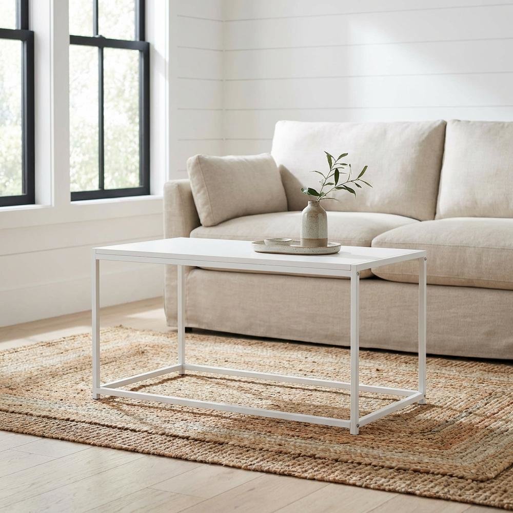 White Coffee Table With Sleek Modern Design For Living Room