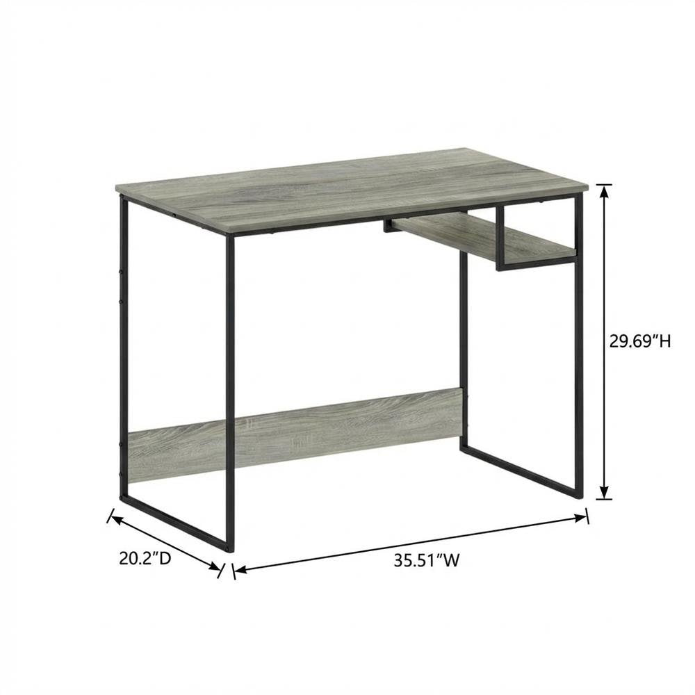 Grey Study Desk With Spacious Work Surface And Sturdy Construction