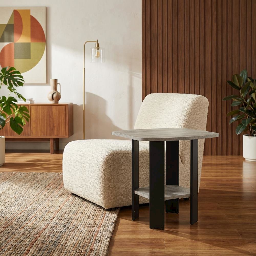 Set of Two Nightstands in Natural Finish with Modern Design