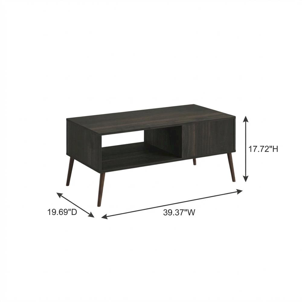 Espresso Mid Century TV Stand for TVs up to 40 inches with Wood Legs