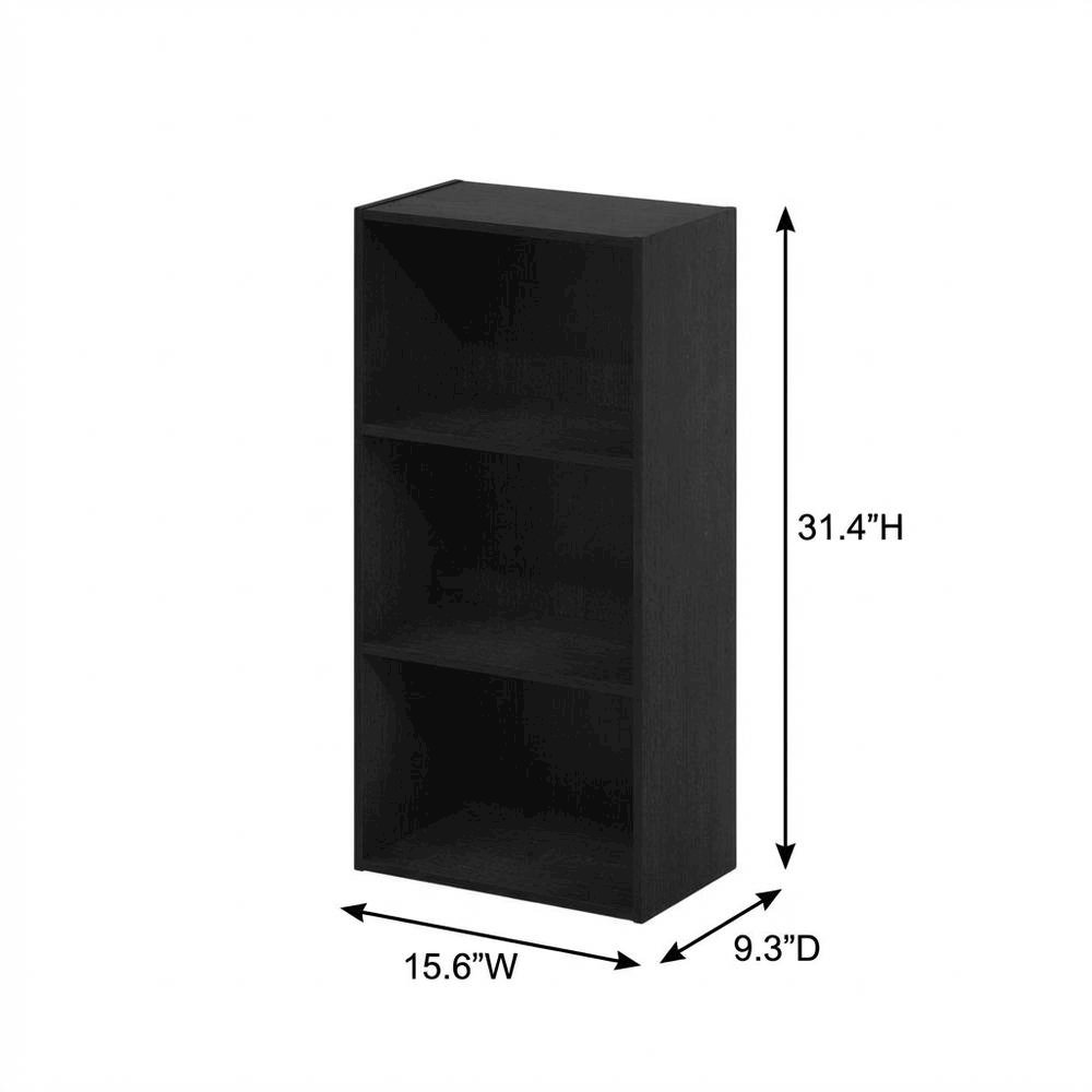 Blackwood 3-Tier Open Shelf Bookcase with Sturdy Wooden Design