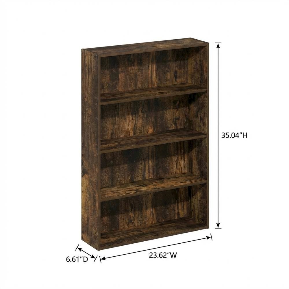 Wooden Bookcase with Sturdy Construction and Space-Saving Design