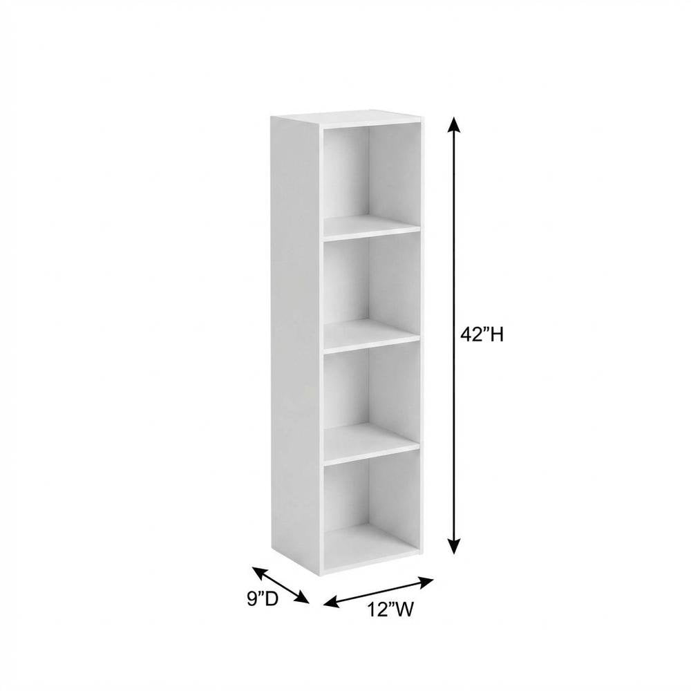 Wooden 4-Tier Open Shelf Closet Organizer for Multipurpose Storage, Organization