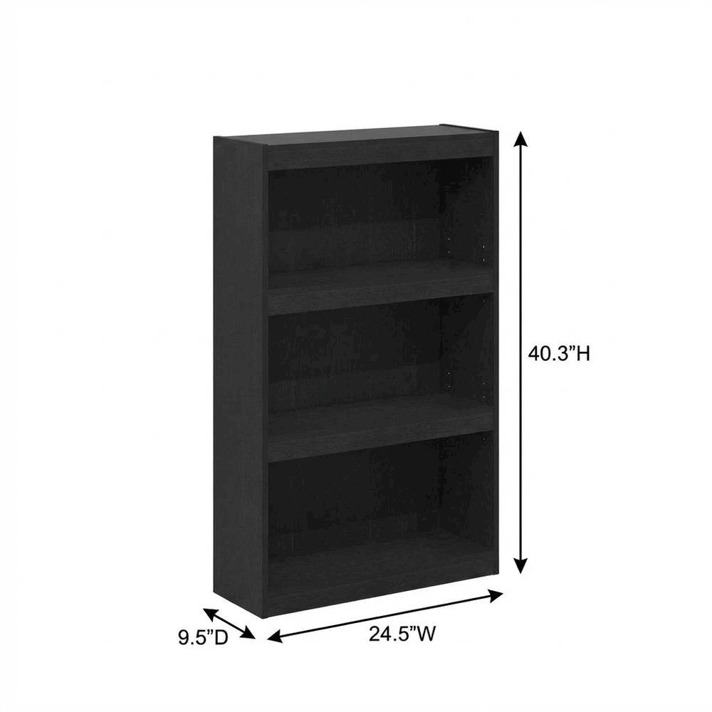 Blackwood 3-Tier Adjustable Shelf Bookcase with Durable Wooden Finish