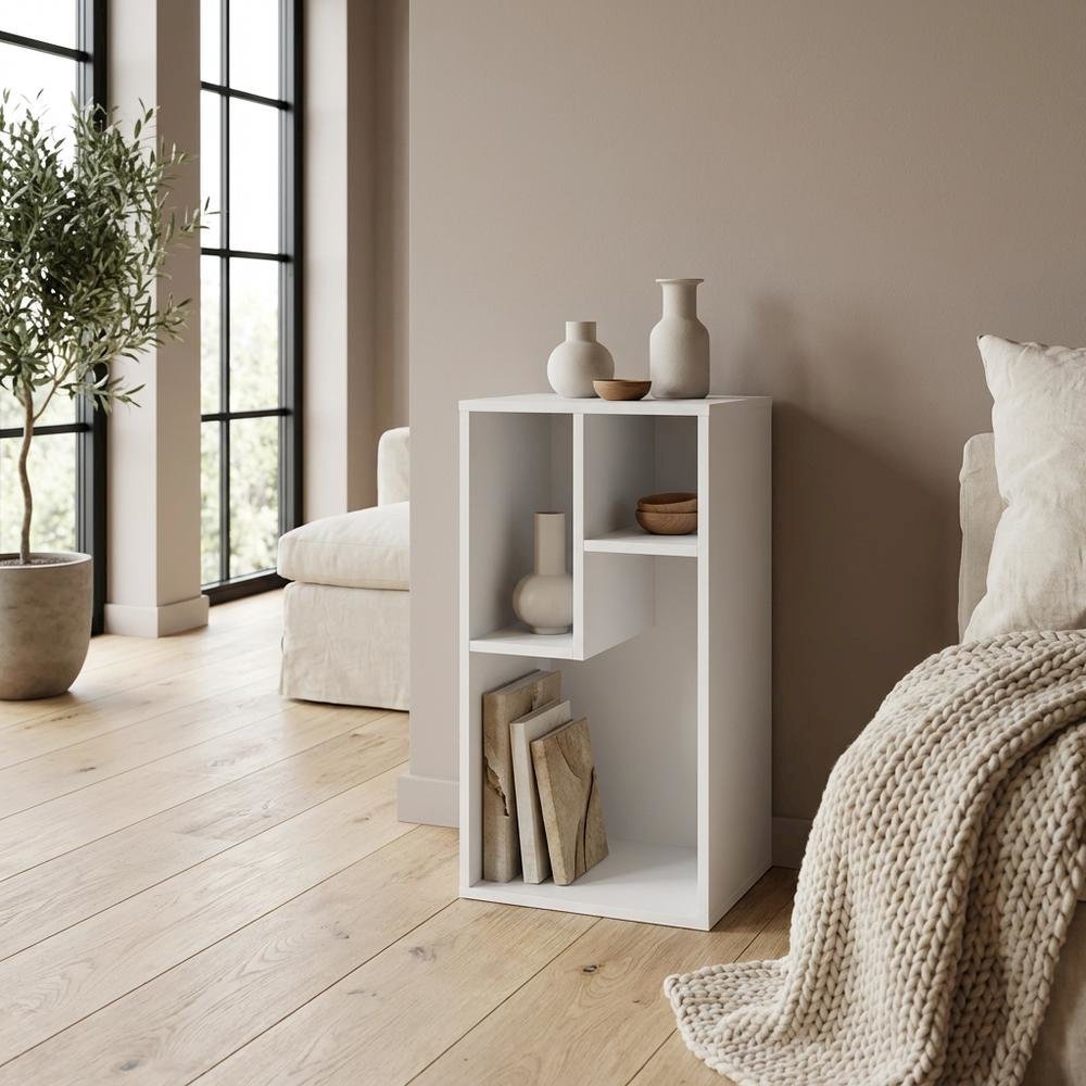 Wood Bookcase with Adjustable Shelves and Modern Design for Living Room