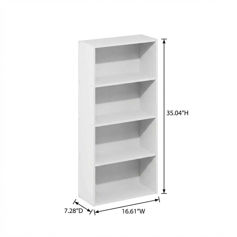 Wooden bookcase with open-back design for versatile storage