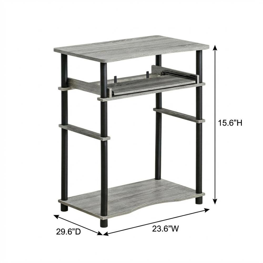 Computer Desk with French Oak Grey/Black Finish for Home Office
