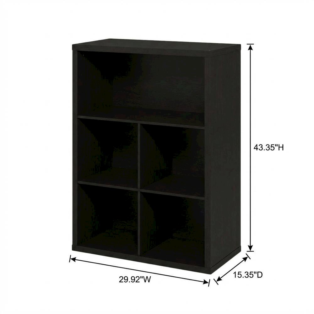 Wooden bookcase with sleek design, sturdy construction, ideal for home or office