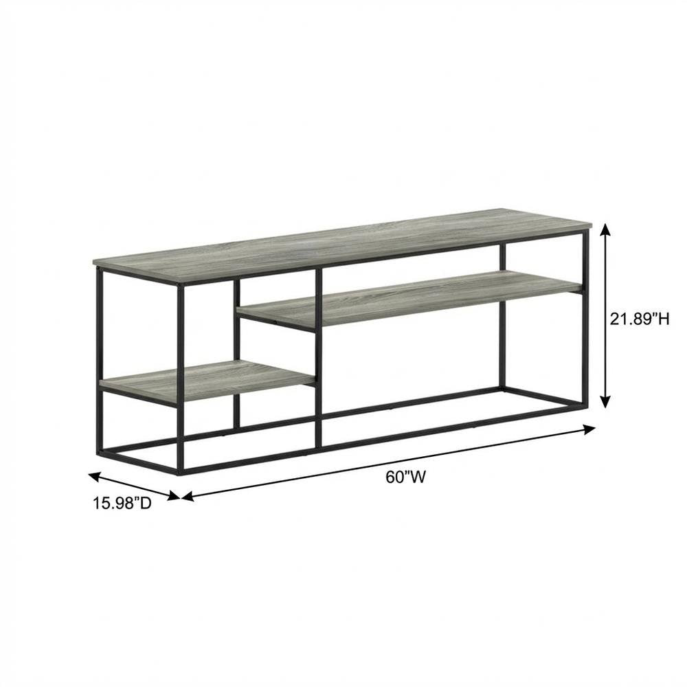 Modern TV Stand for 65 Inch TV with Wood Construction and Elegant Grey Finish
