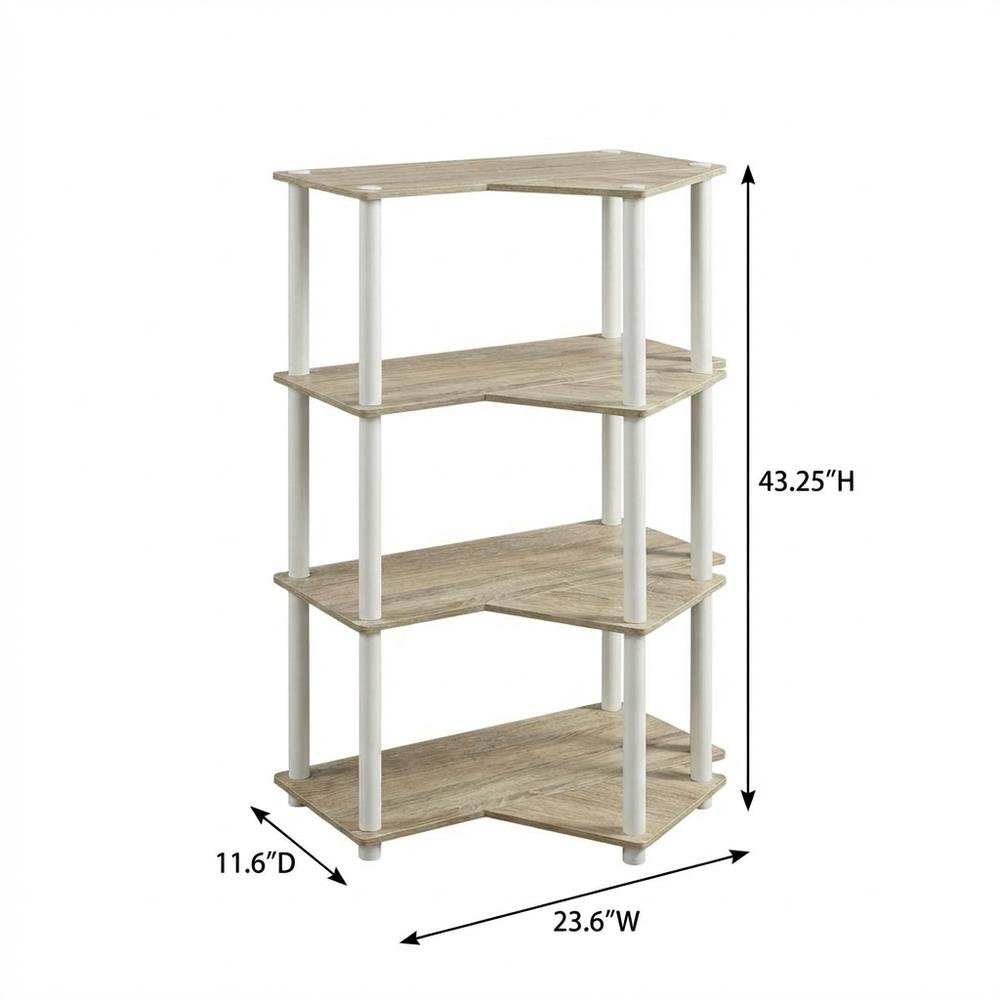 Wooden Bookcase with Open Shelves for Home Office Storage