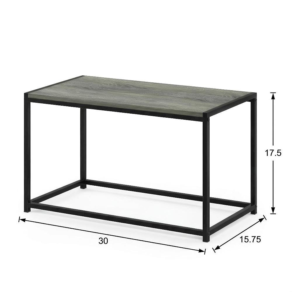 French Oak Grey Modern Coffee Table with Storage Shelf and Compact Design