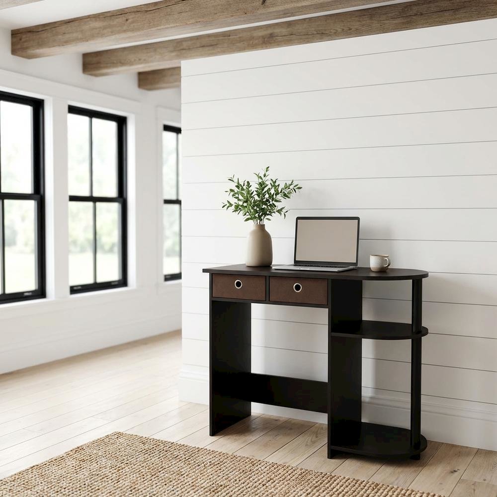 Espresso Computer Desk with Spacious Surface and Sturdy Frame for Workspace