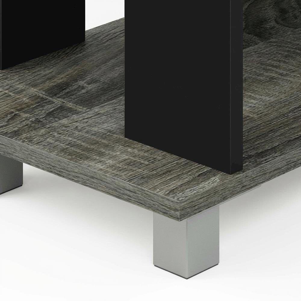 TV Stand with Bin Drawers in Oak and Black Finish for Modern Living Spaces