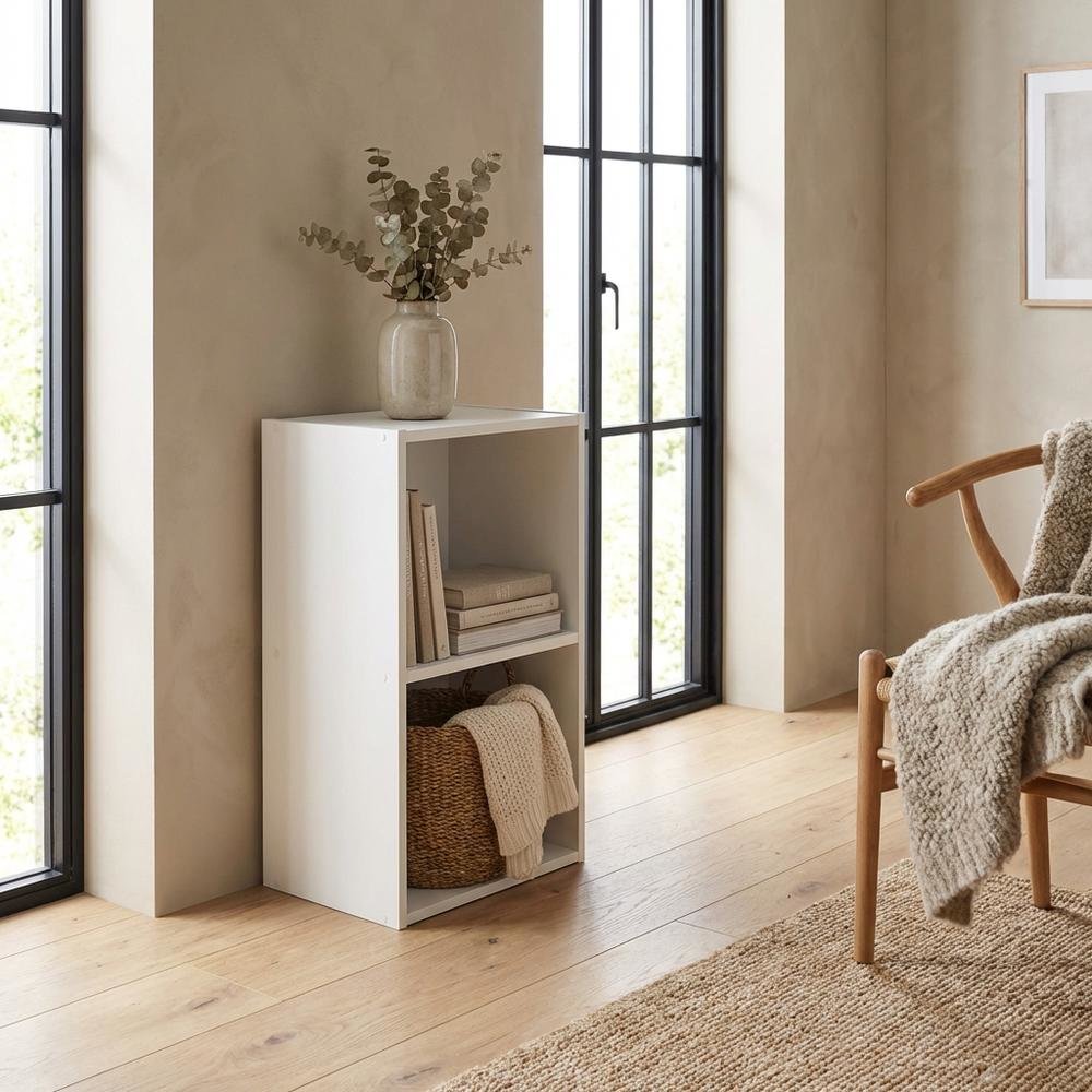 Wooden bookcase with ample storage, modern design, sturdy construction