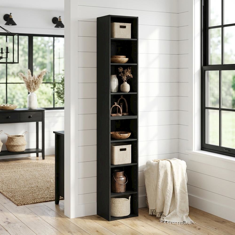 Wooden Bookcase with Open Shelving for Living Room Storage