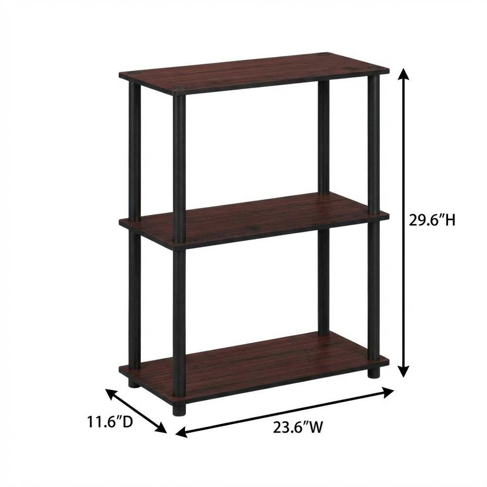 Wooden Bookcase with Open Shelving for Home Office or Living Room