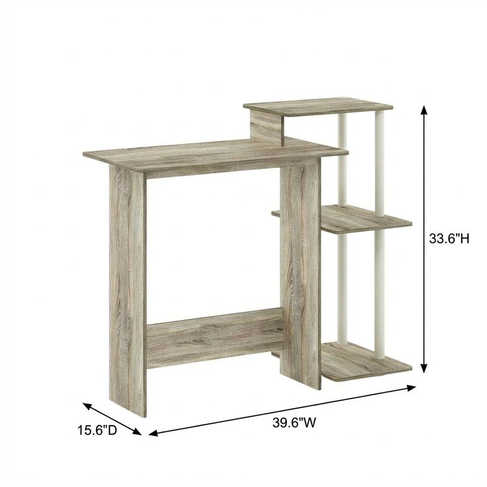 White Laptop Desk for Home Office - Compact Workspace Office Furniture