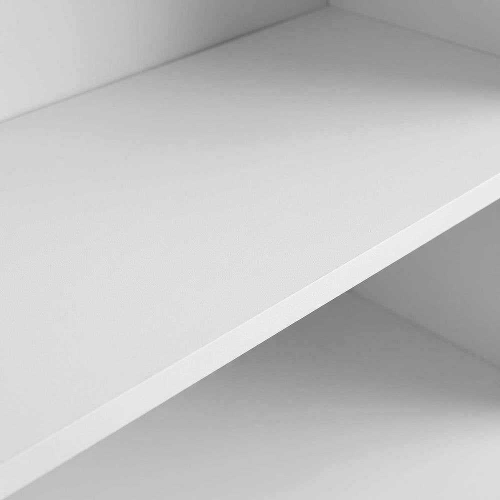 White 8-Tier Open Shelf Bookcase with Storage Organizer