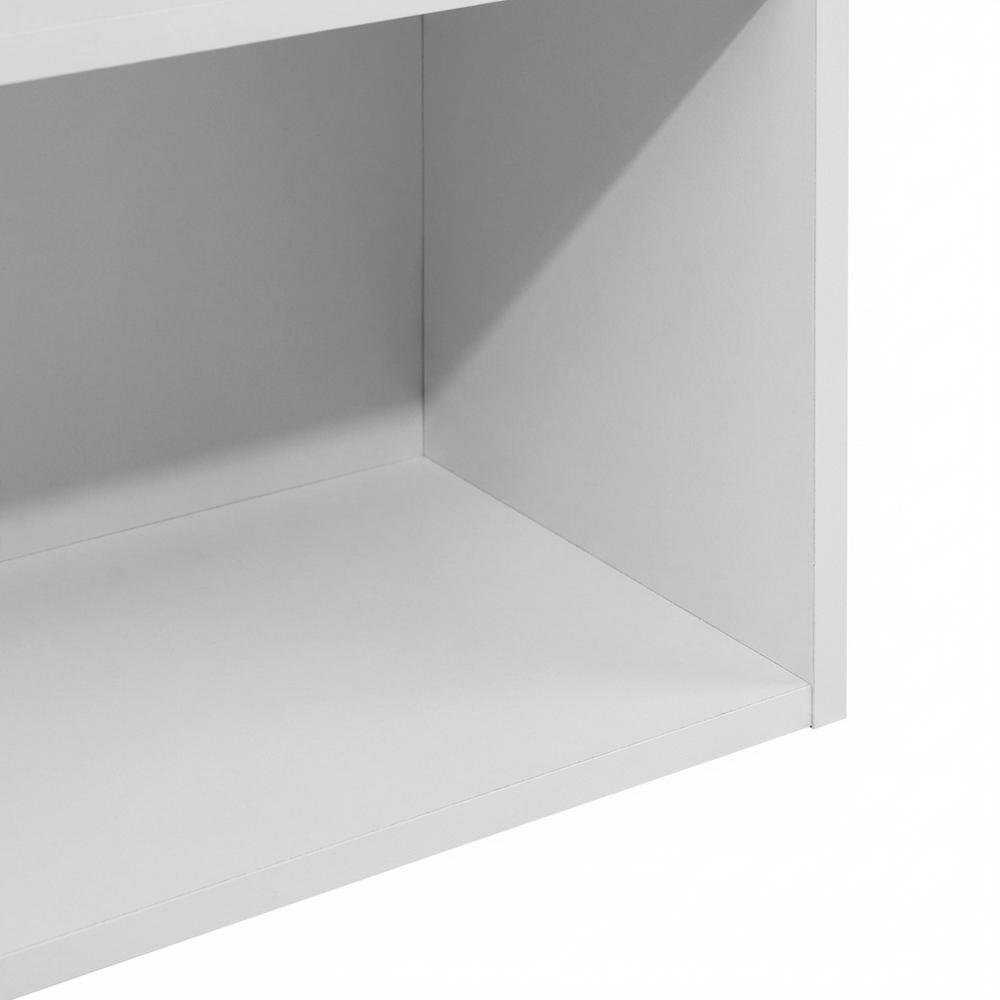 White 8-Tier Open Shelf Bookcase with Storage Organizer